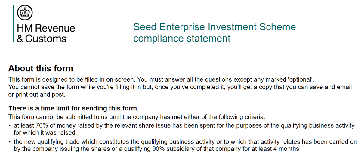 HMRC: SEIS1 Form